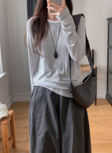 Border Rayon80 Loose Fit T-Shirt (4color)