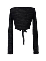 slub crop strap knit cardigan (4color)