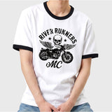 Essential Standard Short-Sleeve Ringer T-Shirt Motorcycle White