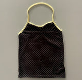 Reki Shirred Bust Polka Dot Halter Neck Sleeveless Top (2 Colors)