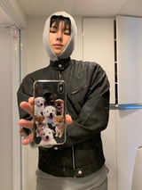 Scratch vaping cropped leather JK