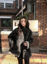 #Fluffy Boucle Ｈigh Neck Half Coat (4color)