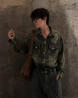 Vintage Western Shirt (Oil Blue)