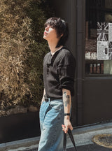 クロヘンリーネックロングスリーブ