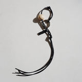 WOOD BALL LEATHER KEYRING