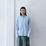 Crinkled Striped Oversized Shirt