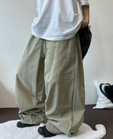 SIDE LIGHTENING 🩶💛🖤 NYLON OVER WIDE OVER LONG PANTS 💛3COLOR
