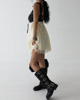 coloring flower embroidered mini dress