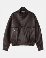 (UNISEX) Rush Crop Leather Jacket