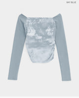[MADE] Robedin Printing Shirring Off Shoulder