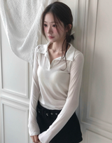 conte tone wool button collar top