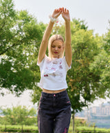 GRAPHIC CROP T WHITE