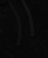 Women’s Velvet Crop Hooded Zip-Up Black