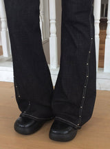 Boel Non-Fade Stud Denim Low Bootcut Pants