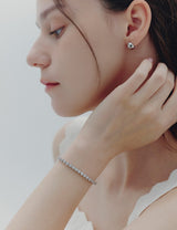 26SS★ [Premium Plating] Essence AB(W) Round Bezel Tennis Bracelet 3.0mm