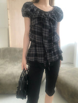 Dusky check blouse