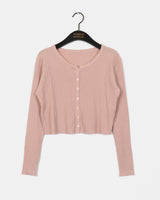 Halve Twisted Round Knit Cardigan