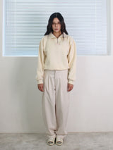 26ss wide double pleats chino pants 3color