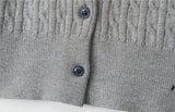 Classic Cable Knit Short-Sleeve Cardigan 231949399