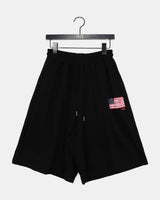 ティケンアメリカンフラッグプリントバンディングバミューダパンツ