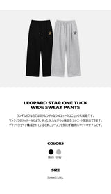 レオパードスターワンタックワイドスウェットパンツ (2color)