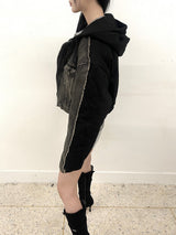 1438. Denim padding hood zip-up (2color)