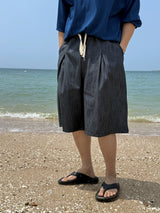Lur linen denim bermuda pants