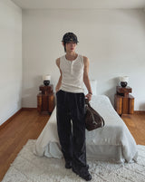Pigment Washed Track Wide Pants