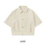 Bound Tweed Half Shirt Jacket 
