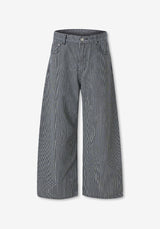 FF Stripe Curved Wide Pants