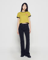 26SSウーマン テニス AC ベア クロップ ショートスリーブ リンガー Tシャツ