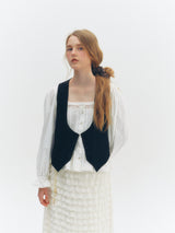 Square Frill Blouse (White)