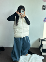B-CASIC FIT PADDINF VEST💚🩶🖤🤍🤎6COLOR