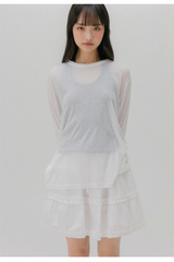 シー スルー リップ ティーシャツ (WHITE)