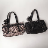 Coppe Leather Combination Leopard Nylon Cross Shoulder Bag