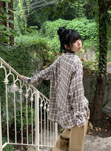 [unisex] デリス ヴィンテージ チェック ロングスリーブシャツ