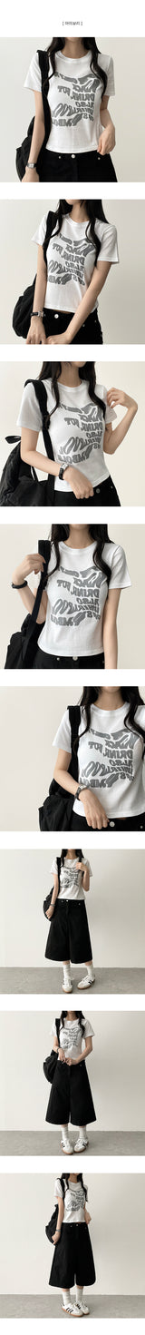 Blur lettering short sleeve T-shirt