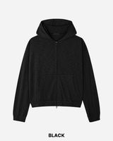 ロービング スラブ クロップド フーデッド ジップアップ