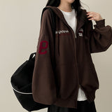 Moco Number Patch Embroidery Overfit Two Way Hooded Zip-Up