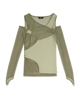 イン&アウトニッティドトップ _  OLIVE GREEN