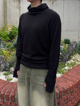 モヘアバラクラバフードニット3C