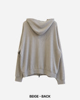 Broken Knit Hooded Zip-Up