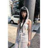 ROPE KNOTTED BACK HOOD