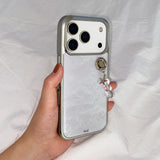 [MADE] ヴィンテージレースフォンケース (epoxy silver bumper)