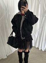 DOT MESH LAYERED CAN CAN SKIRT (IVORY, BLACK 2COLORS!)