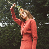 ALPACA SLIM CARDIGAN - RED BEIGE