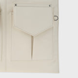 Leather 2 Pocket Flat Bag Set (White)