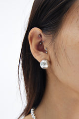 N LOGO BALL EARRINGS