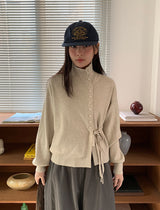 カンパポハイネックラップニットカーディガン