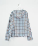 Bijoupe Loose-Fit Summer Check Hood Shirt